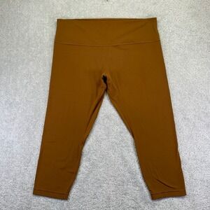 Lululemon Align High Rise Crop Leggings Size 20 Brown Tan‎ Yoga Stretch Capri